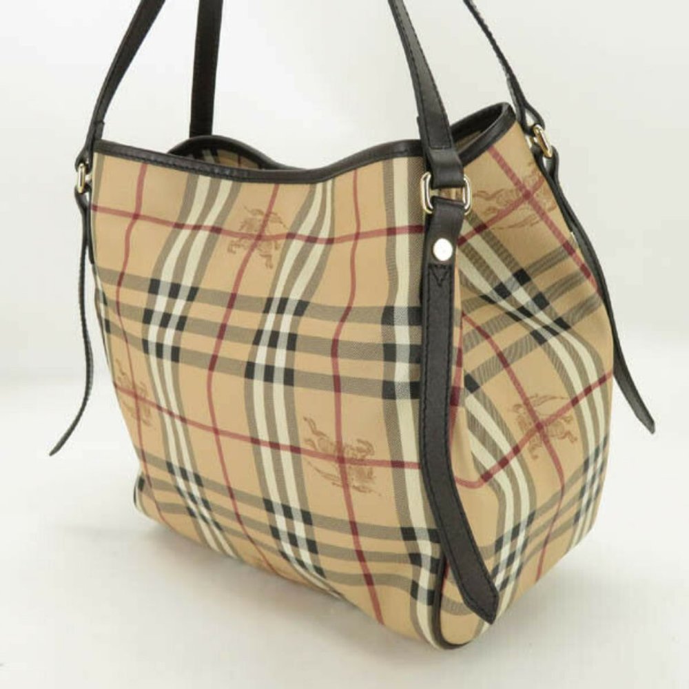 AUTH BURBERRY HAYMARKET CHECK CANTERBURY TOTE BAG - Picture 6 of 16
